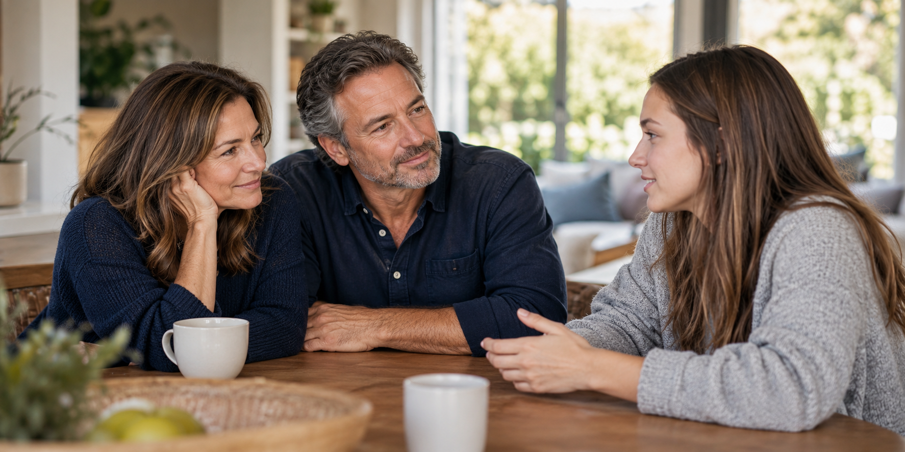 Famille réunie à la maison