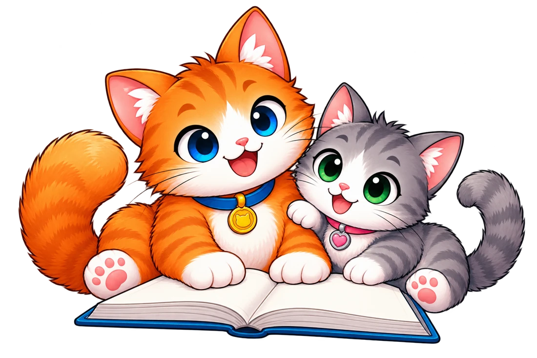 Suko et Luna autour d’un livre ouvert